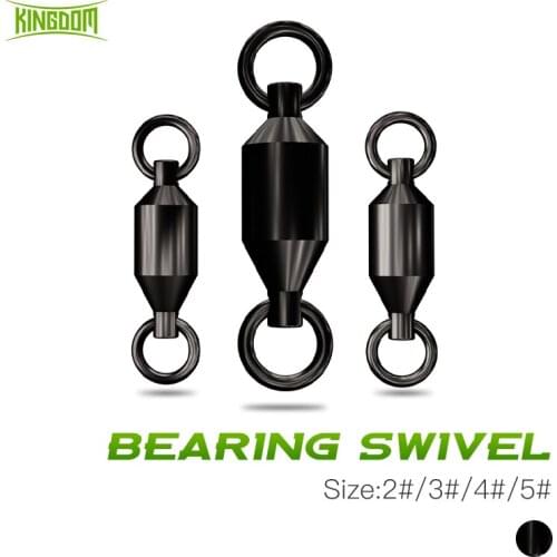 Kingdom 4pcs/bag Bearing Swivels Stainless Steel High Strength Rolling Fishing Connector Solid Ring Carp Fishing Accessories