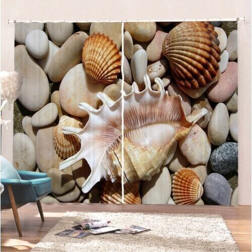 Custom Beach Stone Windows Curtains Blackout Curtain Living Room Bedroom Decorative Kitchen Curtains Drapes Dropship 2 Panels