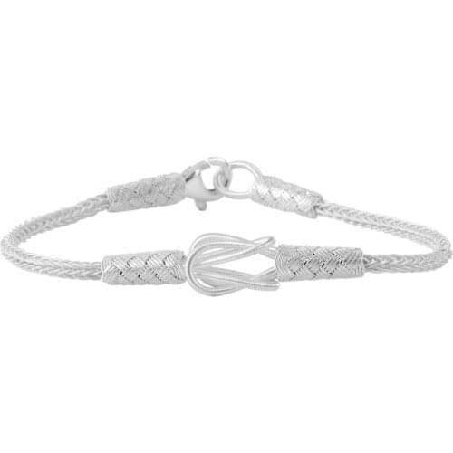 Silver 925 Sterling Kazaziye Hand Knitting Bracelet
