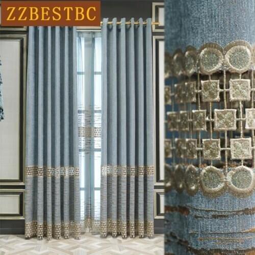 ZZBESTBC Chinese style villa bedroom hotel kitchen living room custom curtain luxury apartment decorative curtain blackout