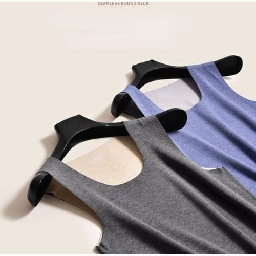 Xiaomi youpin Winter warm vest mens mulberry silk double-sided fleece brushed plus velvet base sleeveless underwear