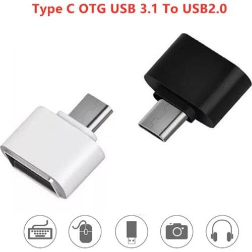 1-2pcs Type C OTG USB 3.1 To USB2.0 Adapter Connector For Xiaomi Huawei Laptop Keyboard USB Flash Phone Accessories Converter