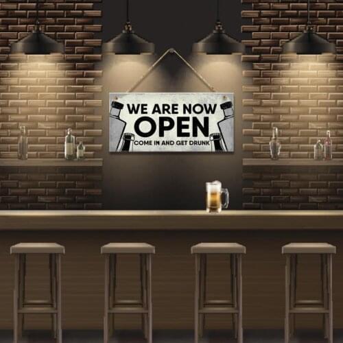 1 Set Decorative Sign Eco-friendly Retro Vintage Wood Wall Hanging Decorative Sign Plate Bar Accessories Cafe Bar Sign