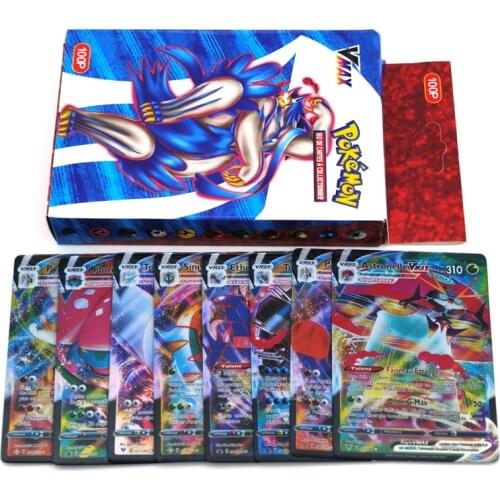 100 pcs/1 box of Pokemon battle trading cardsno duplicate 60V 40VMAX game cardsFrench version of the collection of shiny cards
