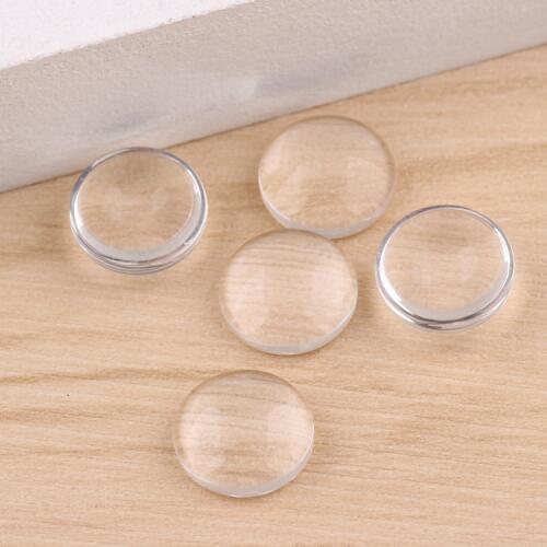 Reidgaller 100pcs transparent clear glass cabochon 8mm 10mm 12mm 14mm flat back round dome jewelry findings