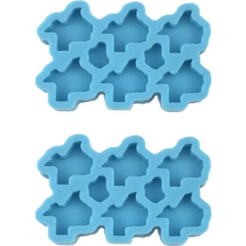 2 Pcs/Set Crystal Epoxy Resin Mold Earring Pendant Silicone Mould DIY Crafts Jewelry Ear Dangles Decorations Making Tool