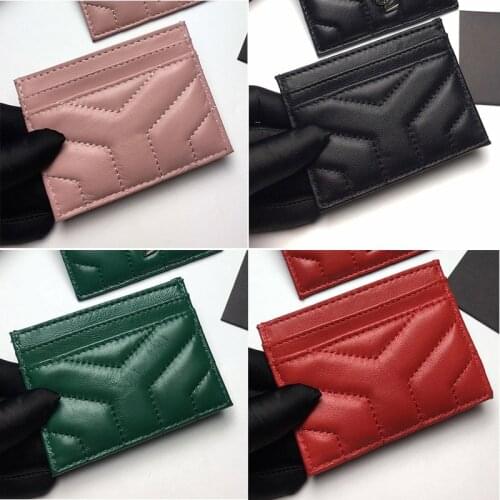 2020 famous brand fashion design real leather ID Credit Card bag luxury wallet top designer luxury