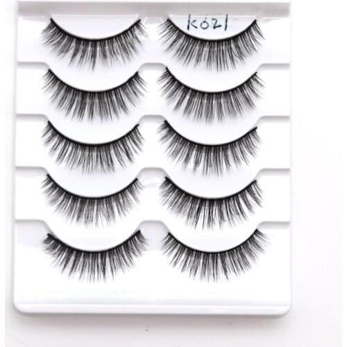 5 Pairs Natural Long Eyelashes 3D Faux Mink Hair False Eyelashes Drama Eyelashes Soft Handmade Cruelty-free Lashes