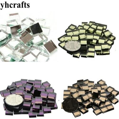 500PCS/500Gram/LOT,Color select 1cm Square glass mirror mosaic Handmade accessories Craft material Mosaic art