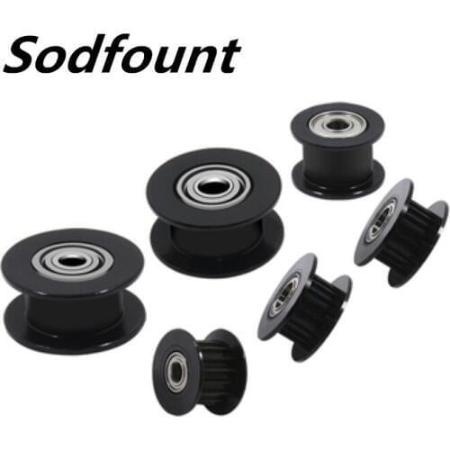 1pcs 3D printer accessories 2GT synchronous wheel H-type gt2 pulley idler bandwidth 6MM black 16/20 teeth