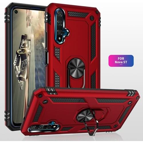 For Nova 5T Cover Case for Huawei Nova 5T Case Armor Rugged Military Shockproof Ring Holder Magnet Phone Case