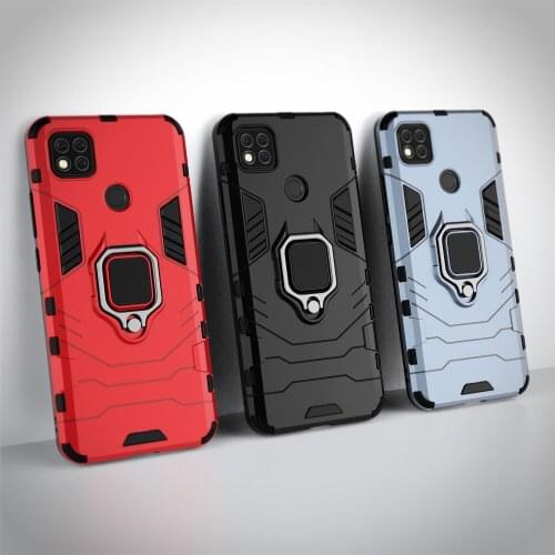 Phone Case For Xiaomi Redmi 9C 9 C NFC Stand Holder Magnetic Car Ring Phone Back Cover For Redmi 9C Redmi9c Redmi Note 9s 9T