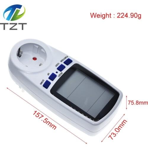 EU Digital Wattmeter Power Meter Energy Meter Voltage Wattmeter Power Analyzer Electronic Energy Meter Measuring Outlet Socket