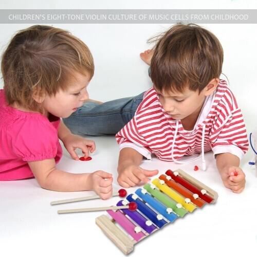 Wooden Octave Xylophone Learning Education Montessori Toy Set Pine Steel Sheet Alpinia Improving Music Cells Baby Birthday Gift