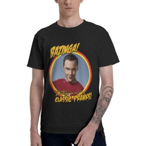 The Big Bang Theory TV Show T-shirt Men Graphic T Shirt Short Sleeve 100% Cotton Sheldon Cooper Bazinga Tshirt Cool Tee Top Gift