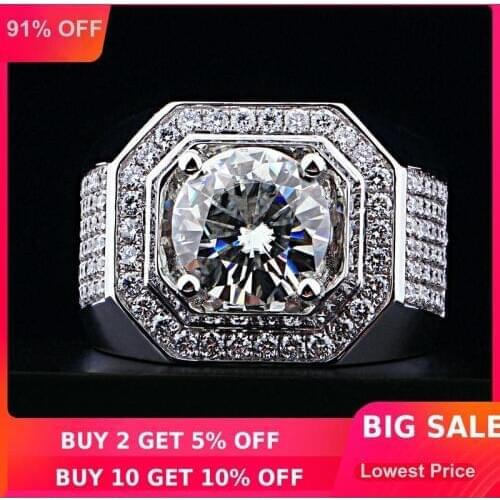 Choucong Men Round cut 8mm Stone 5A Zircon stone 10KT White Gold Filled Engagement Wedding Band Ring Set Sz 5-11 Gift