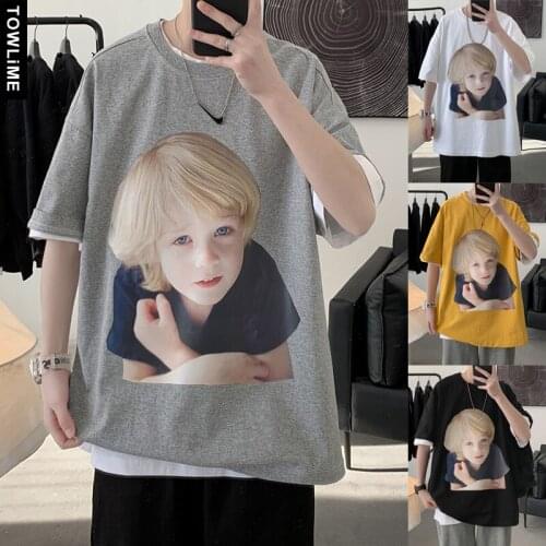 Summer Harajuku Men Digital Character Print Cotton T shirts Japanese Streetwear Short Sleeve Couple Tops Casual Tees Plus size