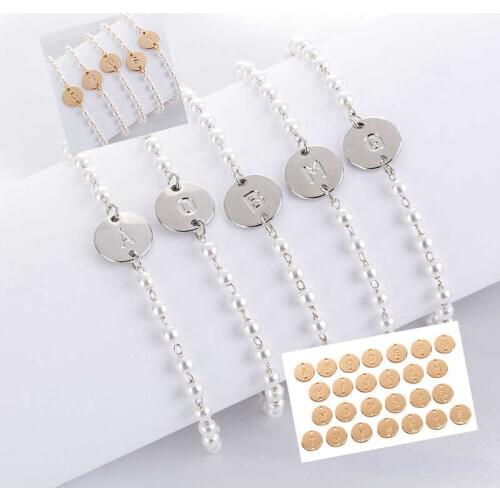 Fashion creative jewelry 26 small letter Bracelet round bead chain jewelry charm love jewelry