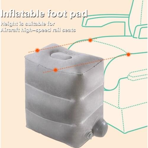 Inflatable Camping Cushion Travel Pillow Foot Pad Airplane Car Height Adjustable Kids Train Bed Sleeping Foot Rest Pillow