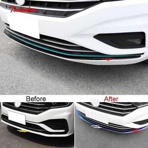 Tonlinker Exterior Front Bumper Cover Case Stickers for Volkswagen Jetta MK7 2019-20 Car Styling 1 PCS Metal Cover Stickers