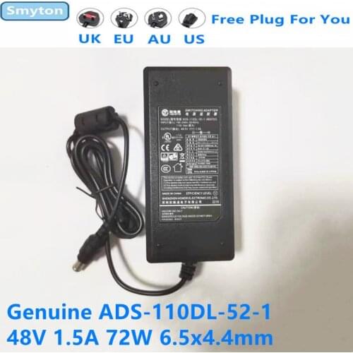 Genuine ADS-110DL-52-1 480072G 48V 1.5A 1.25A Power Supply Switching Adapter For Dahua Hikvision POE Monitoring Laptop Charger