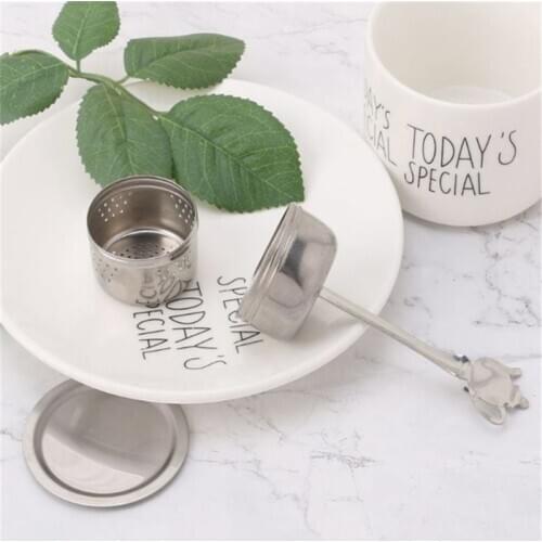 Stainless Steel Mesh Metal Tea Infuser Strainer Teapot Tea Leaf Spice Filter With Cover Drinkware Kitchen Accessories