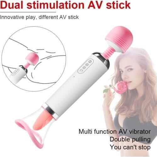 NEW AV Stick 12 Speed Tongue Vibrator Magic Wand Clitoris Stimulator Nipple Breast Massager Clit Vibrator Sex Toys for Women
