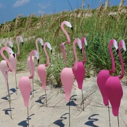 New Garden Decoration Colorful Swirl Bird Flamingo Wind Spinner Outdoor Garden Yard Spin With The Breeze Decoration Furnishings
