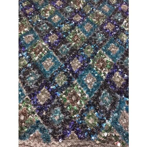 New French Nigerian Sequins Net Lace, African Tulle Mesh Lace Fabric High Quality For Party Wedding Dress 5yards/lot T3131