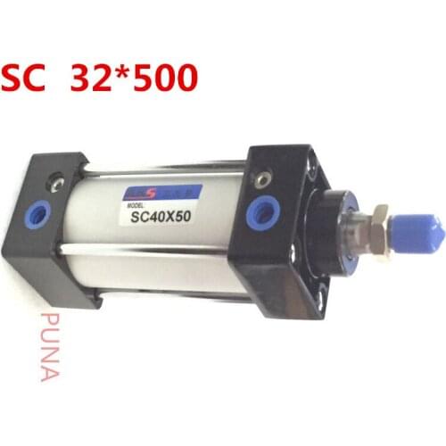 32mm Bore 500mm Stroke 1/8" SC 32-500 Standard Pneumatic Cylinder 32*500 Single Rod Air Cylinders