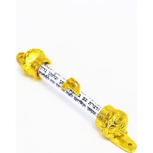Gold Plated Mezuzah House Door Talisman with Prayer Non Kosher Scroll