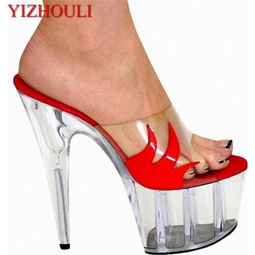 15cm Sexy super high shoes with steel tube and sexy necessary nightclubs with sexy shoes foreign trade big yards Sandals