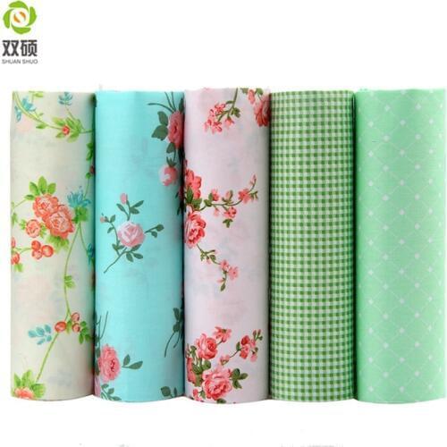 Shuanshuo New Floral Series Twill Cotton Fabric,Patchwork Cloth,DIY Sewing Quilting Fat Quarters Material For Baby &Doll Cloth