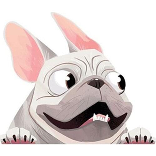 Smiling/ Angry English Bulldog Vinyl Decal Dog Breed Bumper Sticker for Car Auto Laptops Windows Cars Walls G5AD