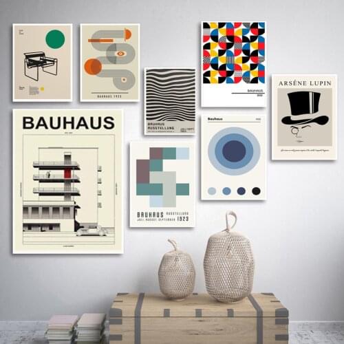 Modern Abstract Bauhaus Geometry Line Minimalist Wall Art Canvas Painting Posters And Prints Wall Pictures For Living Room Decor