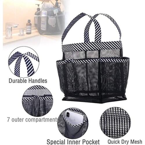Shower Caddy Tote Mesh Shower Basket Quick Dry Bathroom Organizer With 8 Pockets Portable Caddy For Dorm Camping Swimming