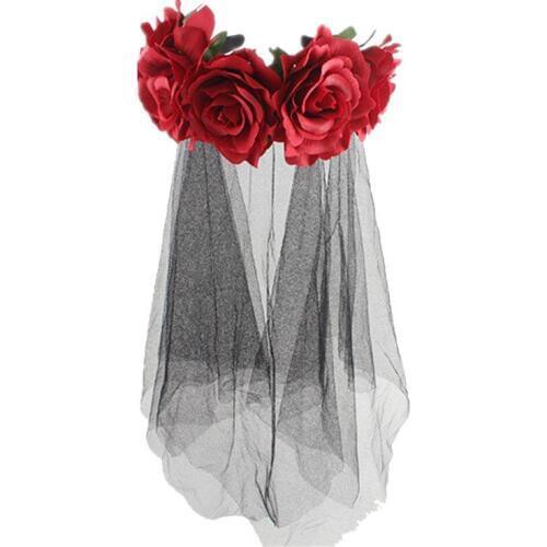 Creative Rose Flower Crown Wedding Festival Headband Hair Garland Wedding Headpiece For Photo Props Wedding Helloween Christmas