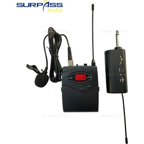 UHF Wireless Lapel Clip Mic Mini Lapel Lavalier Tie Clip Microphone Portable 1.2m Wire Lavalier Microphone