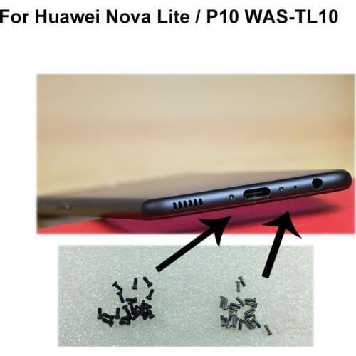 2PCS silver For Huawei P10 P 10 WAS-TL10 Buttom Dock Screws Housing Screw For Huawei Nova Lite Mobile Phones