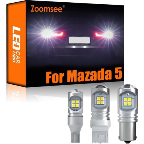 Zoomsee 2Pcs White Reverse LED For Mazda 5 2012-2017 Canbus Exterior Backup Error Free Rear Tail Bulb Light Vehicle Lamp Kit