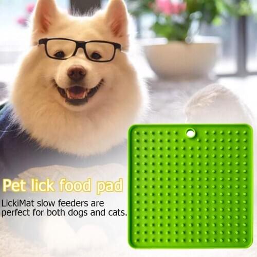 1PC Pet Container Dog Puppy Dish Pad Food Water Slow Feeder Food Bowl Anti-Choking Feeding Dish Plate Lick Pad Mat Pets Supplies