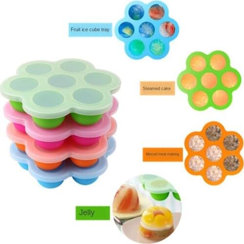 1PCS Silicone Egg Bites Molds Set Baby Food Storage Container Ice Cube Reusable Freezer Tray With Lid Egg Tools Cake Molds