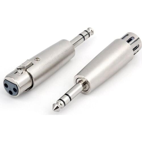 Bescoos 2Pcs 6.35mm Connector To XLR-Female& XLR-Male Adapter