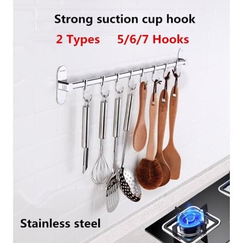5/6/7hooks Strong suction cup hook Kitchen nail-free hook tile wall loading bearing no trace Hook Sticky hook Free shipping