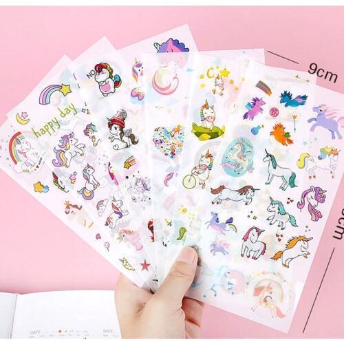 6PCS/Lot Unicorn Sticker Cute Anime Childrens Toys Cartoon Stickers for DIY Mobile Phone Laptop Decoration Stationery pegatinas