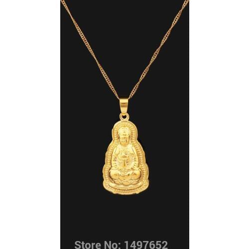 Adixyn Classic DIY Gold Color Religious Buddha Pendants &Necklaces Charms India For Men Women Jewelry Free shipping