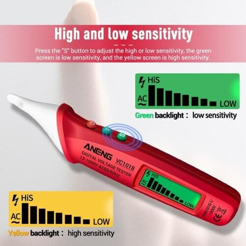 ANENG VC1018 Electric Sensor Tester Pen Digital Intelligent Meter For Electric Detector Voltmeter Buzzer Tool AC Voltage 10 J6Q0