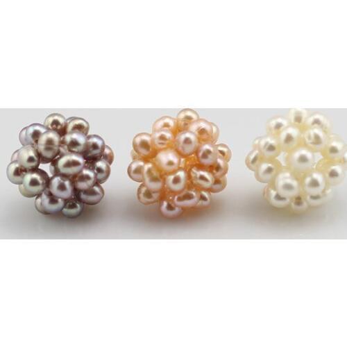 FREE SHIPPING Freshwater Pearl Ball, WHITE, CHAMPAGNE, PURPLE color on Sale!!! 100pcs/lot