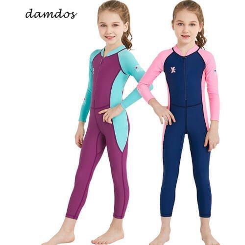 Bikini 2019 Children One Piece Suit Boys Girls Swimsuit UPF50+ UV Protected Kid Swimwear Girls Beach Dress Bathing Diving Suit