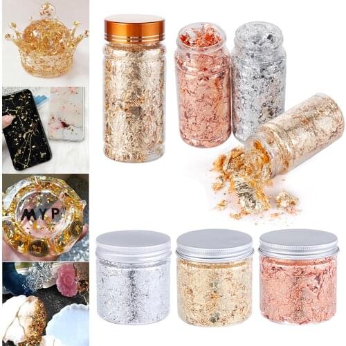 3/5/10g Shiny Gold Foil Filling Materials Resin Mold Fillings Gilding Decor Crafts Flake Jewelry Making Tool DIY Art Decoration